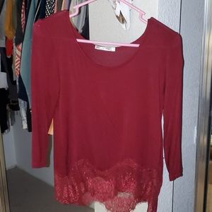 Lace red blouse